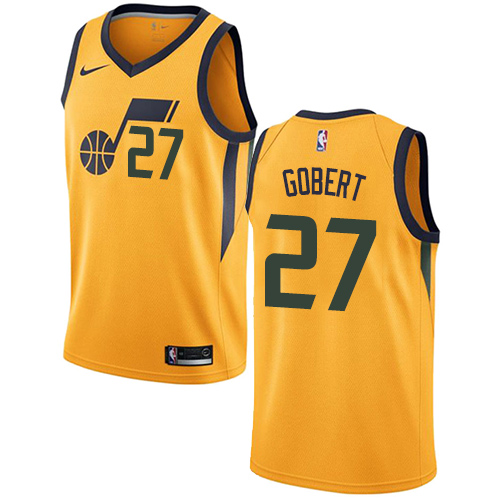 Men Nike Utah Jazz #27 Rudy Gobert Yellow NBA Swingman Statement Edition Jersey->utah jazz->NBA Jersey